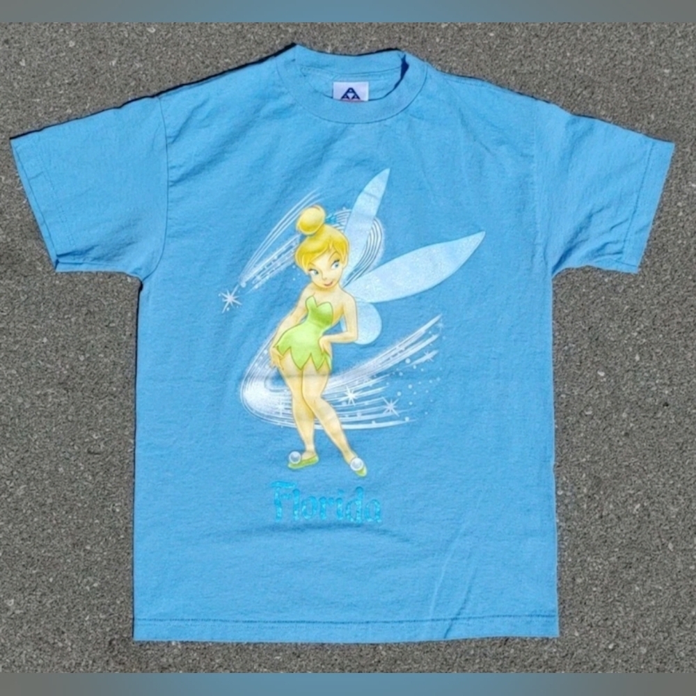 Vtg 2000s Disney Tinkerbell Florida Print T-Shirt Size (M)